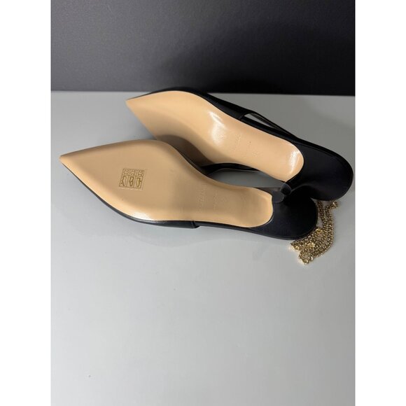 New Maria Luca Felicia Slingback Pump Black Leather Chain Anklet EU 36 US 6 - Picture 11 of 11